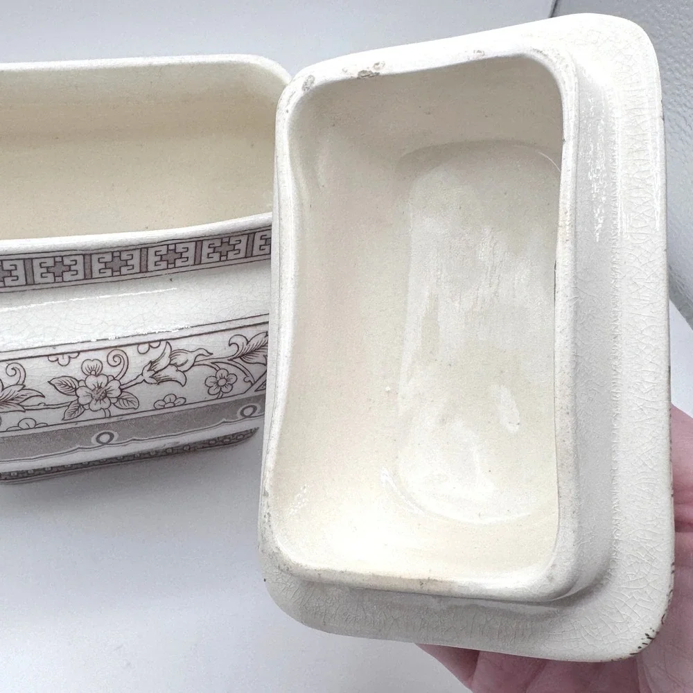 Antique Melbourne C & W‎ Late Mayers Ironstone Tureen Brown Transferware